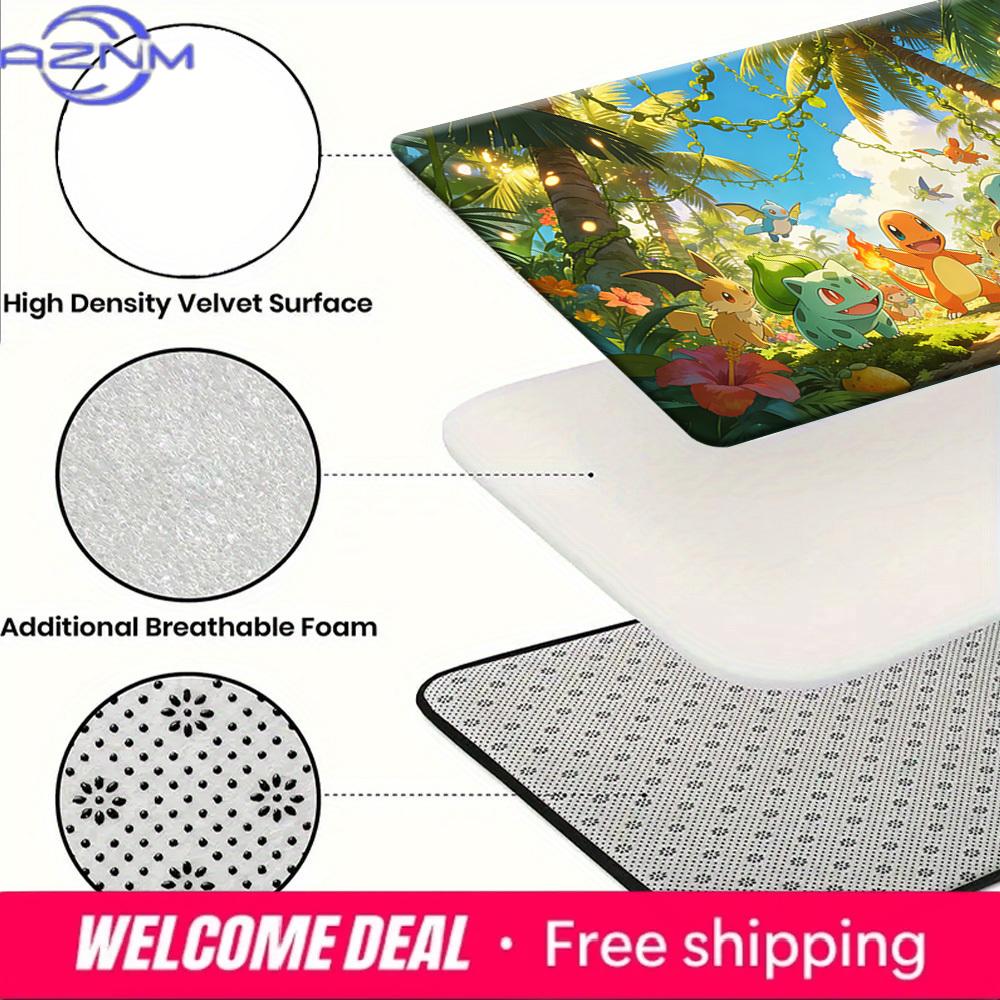 Pokemon Tropical Adventure Print Doormat Anti-slip Absorbent Floor Mat for Home Entrance Bedroom Living Room Decor