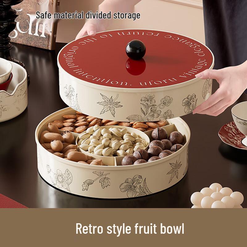 Vintage Divided Snack Tray with Letters Three-tier