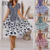 Women's Fashion Summer Spring Short Sleeve V-Neck Casual Dresses