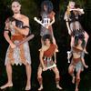 Masquerade Parent-Child Performance Costumes, Savage Bones, Stick Aboriginal Costumes, Savage Costumes for Men and Women