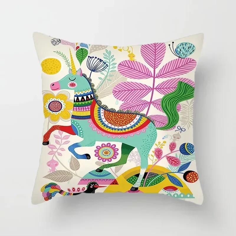 Office Decoration Pillowcase Ful World Art Painted Pillowcase Luury Home Decoration Cushion Cover,