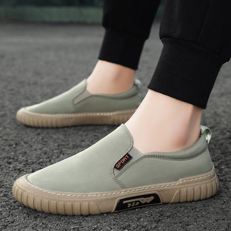 New Men's One-foot Pedal Shoes Ice Silk Umbrella Cloth Shoes Summer Breathable Low-top Trendy Sports Shoes