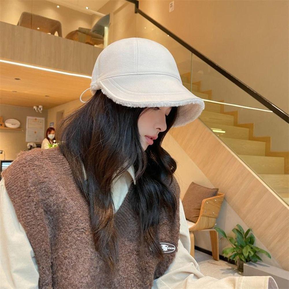 Windproof Winter Fisherman Hat Soft Warm Cap Cute Winter Peaked Cap  Woman