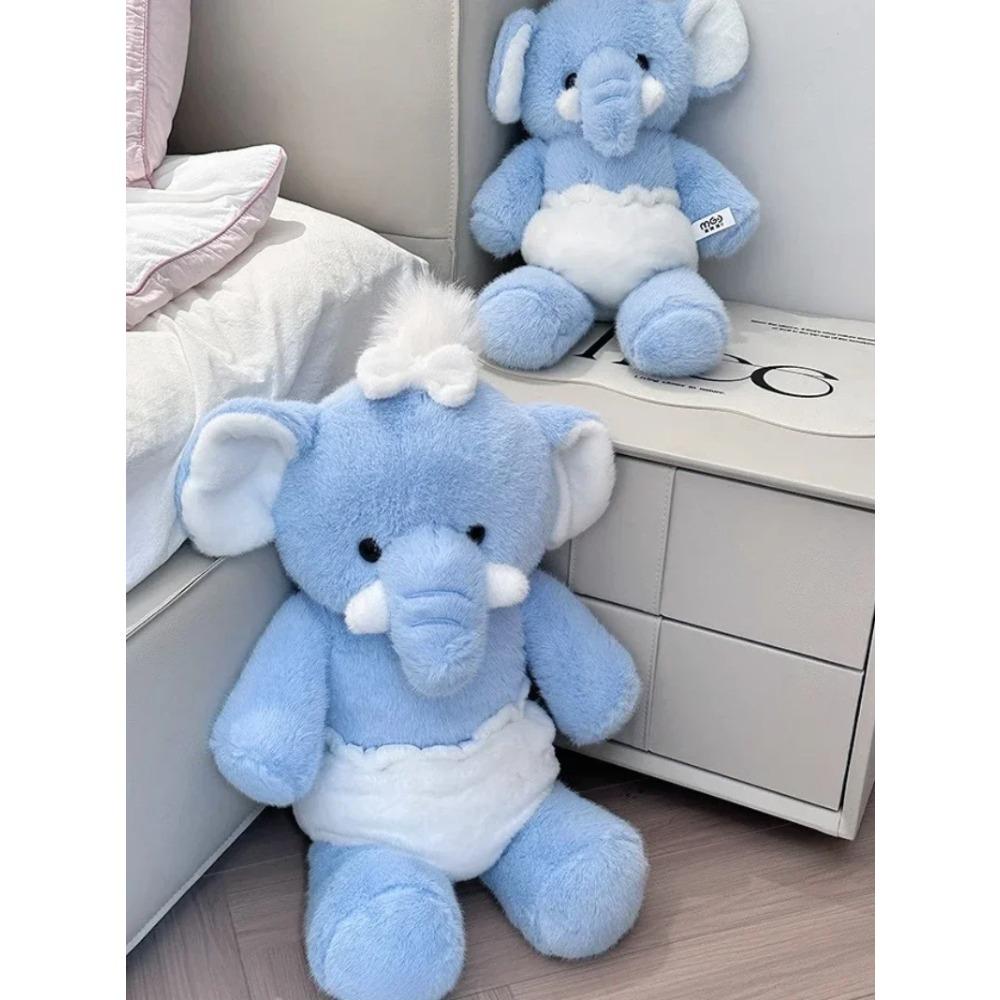 

Милые плюшевые куклы-младенцы Слон Бенни, мягкие игрушки-животные, пушистая подушка-декор, отличный подарок на день рождения для взрослых и детей 35cm