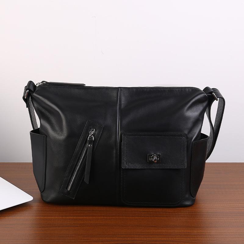 Men's and Women's Universal Single-Shoulder Bag French Style Simple Design Crossbody Bag for Casual Commuting Casually