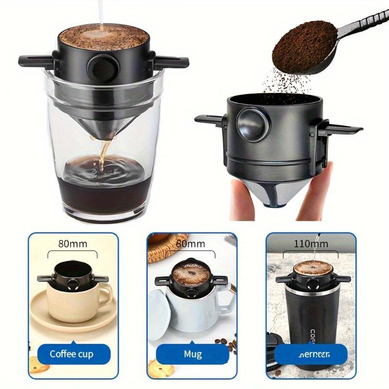 Skládací přenosný ruční filtr na kávu, kužel překapávače kávy, pro překapávanou kávu a čaj s