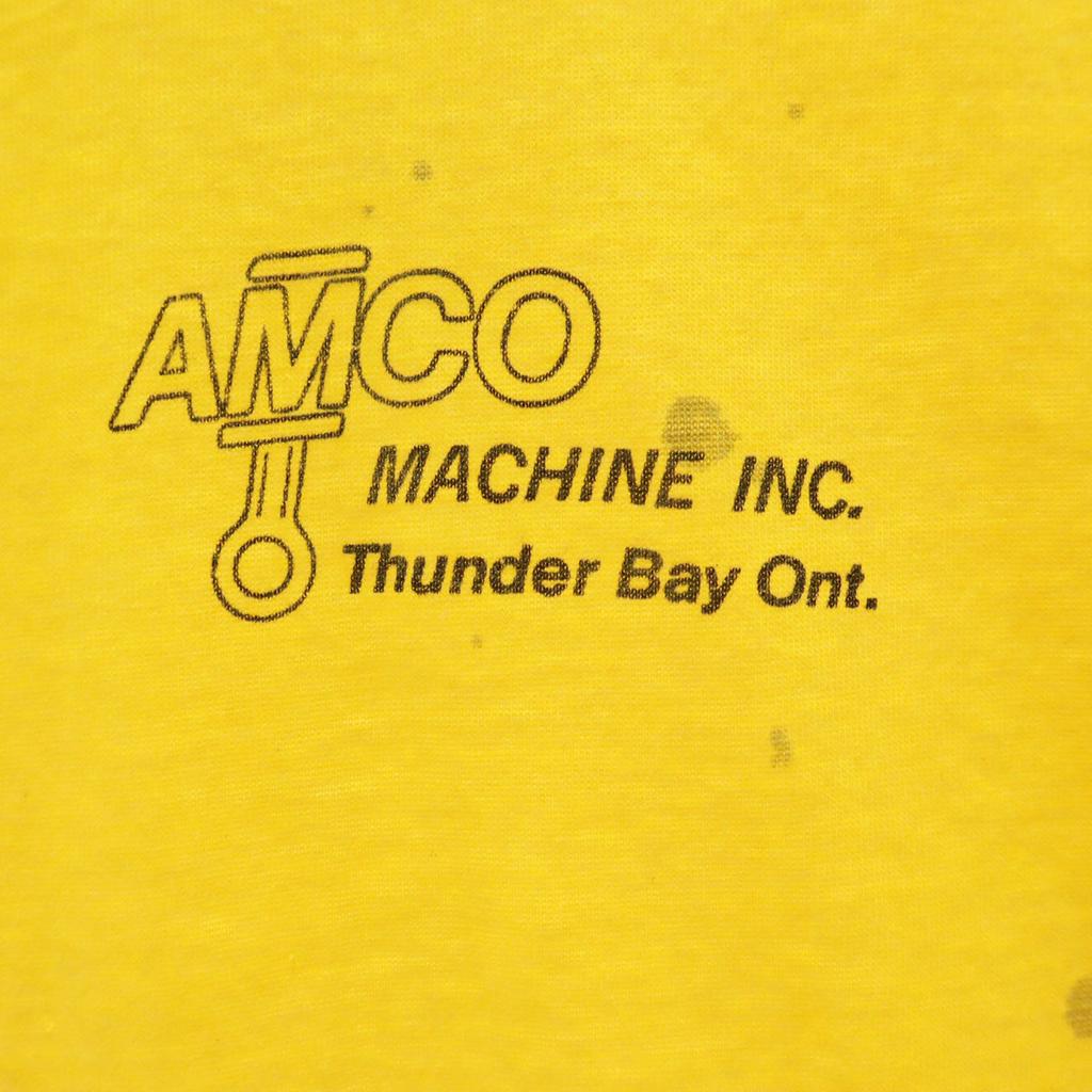 HARVEY WOODS 90er Jahre Made in Canada Altes Kurzarm-T-Shirt L gelb Herren Gebraucht