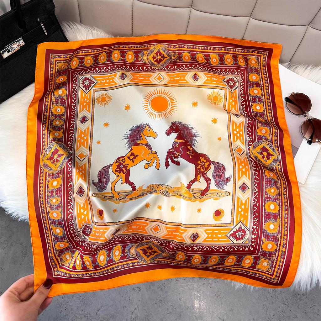 Fashion Square Fashion Foreign Style Small Silk Scarf Women'S Headband Decorative Scarf Dual-Purpose Small Square Scarf New Scarf