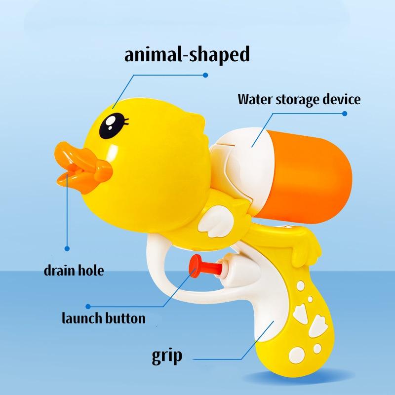 Summer Beach Water Gun Cute Yellow Duck Cartoon Water Blaster Outdoor Pool Water Fight Physics Science Education Gift for Adults