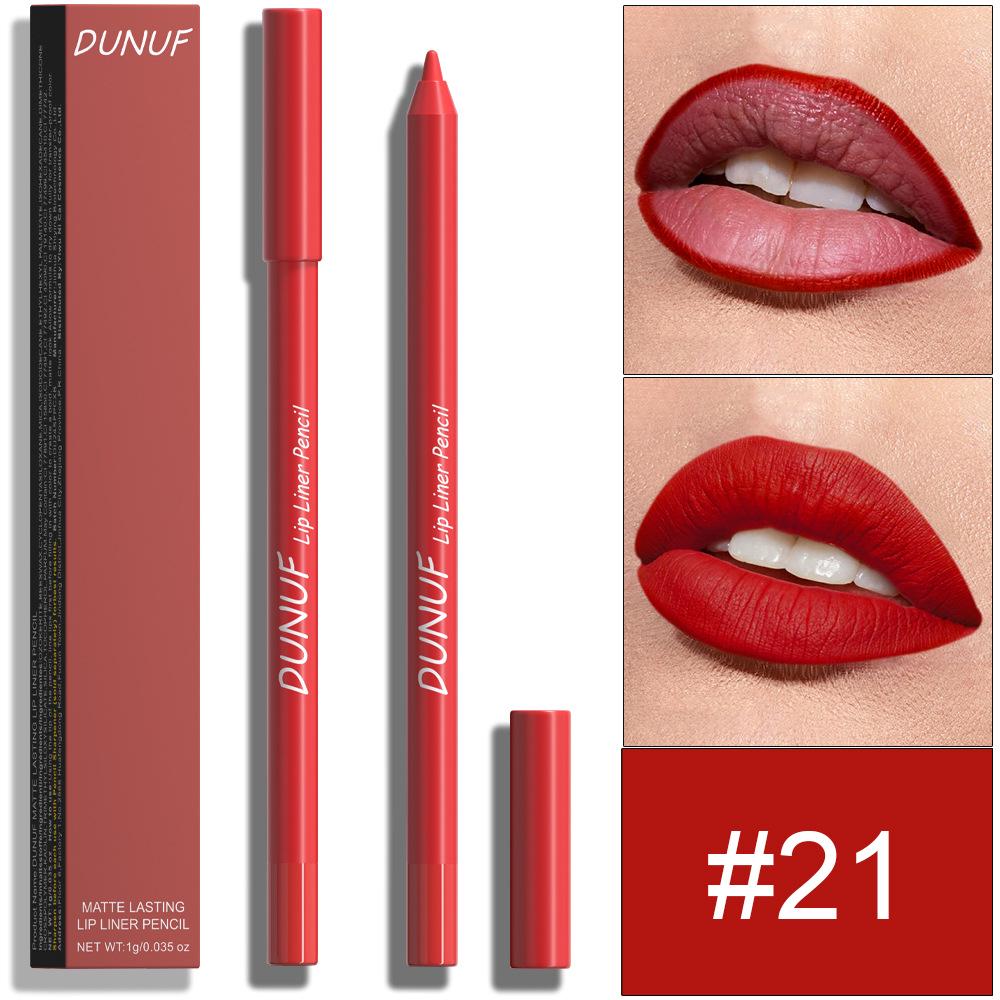 DUNUF 24-Color Waterproof Long-lasting Foam Lip Liner Set