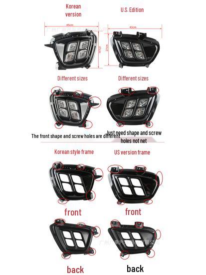 15-17 Kia Sorento DRL Fog Light Assembly for US Version