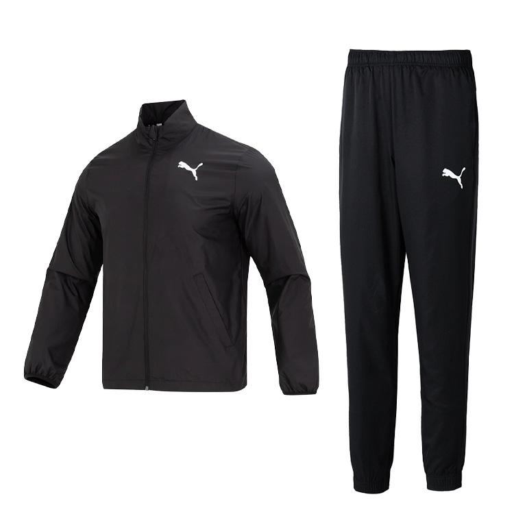 

Puma Stand Collar Zipper Comfortable Jacket Mid Waist Cuffed Pants Casual Sports Suit Men suit 680657-01+685639-01 M