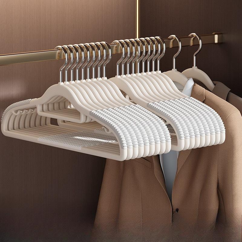 

Double-position Clothes Hanger, 10 Pieces Per Pack, Seamless, Anti-shoulder Corner, for Household Use, Plastic Clothes Hanger, Anti-slip Function 10pcs білий