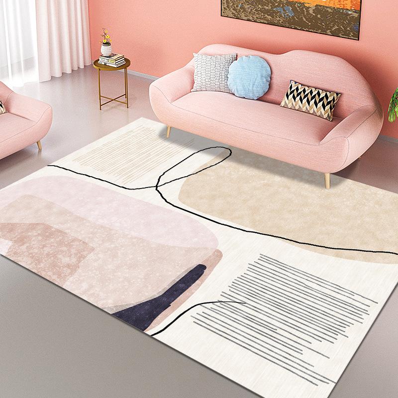 Retro Geometric Style Living Room Carpet Bedroom Bedside Carpet Modern Minimalist Luxury Floor Mat