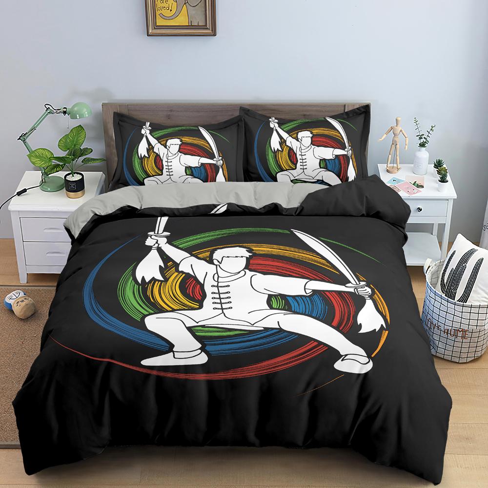 Sport Polyester Duvet Cover Set King Queen Size Bedding Set Sport Player Action on Spin Wheel Graphic Bedclothes Bedroom Decor