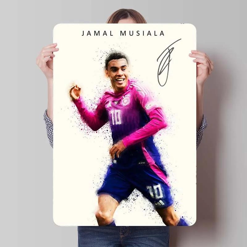 Jamal Musiala Metal Sign Sports Poster Vintage Tinplate Sign Plaque for Wall Art Decoration Gamer Room Decoration Man Retro Home