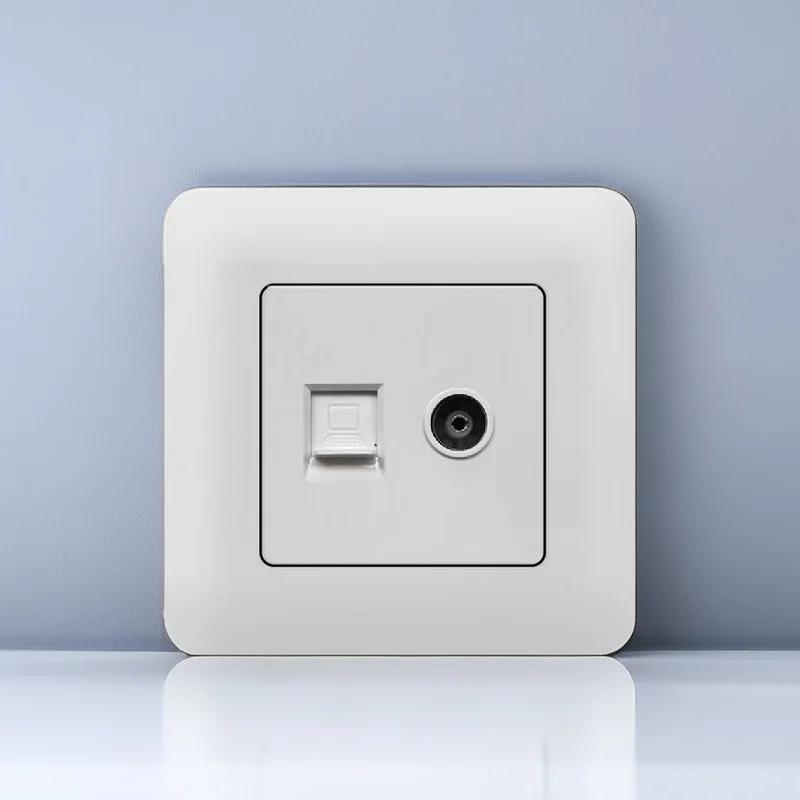 EU Standard Single Power Socket Switch Usb Wall Sockets Double Sockets 86 Type Wall Sockets TV Telephone Sockets