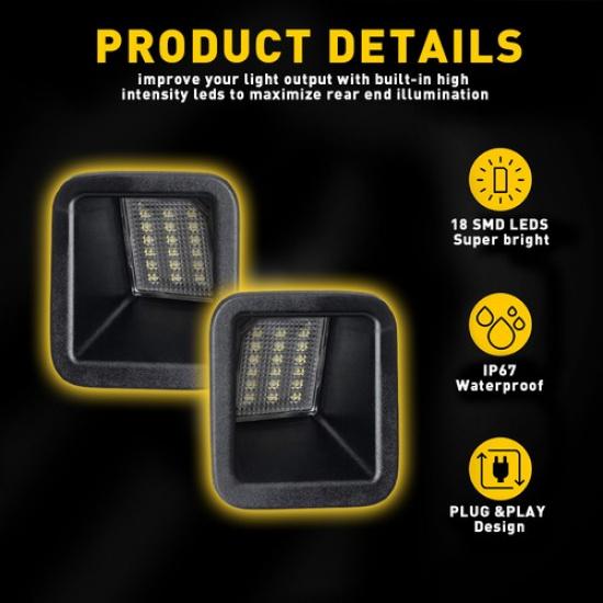 LED Number License Lights Plate For 17-22 Ford F-Series Super Duty F250/350/450