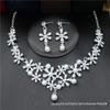 Elegant Pearl and Crystal Jewelry Set: Necklace, Earrings, & Bracelet for Brides