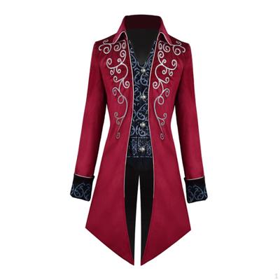 Medieval Gothic Tailcoat Steampunk Lapel Long Coat Overcoat Trench Costume for Party Stage