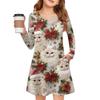 Christmas Day Girls' Long Sleeve Dress - Color Pocket Dress