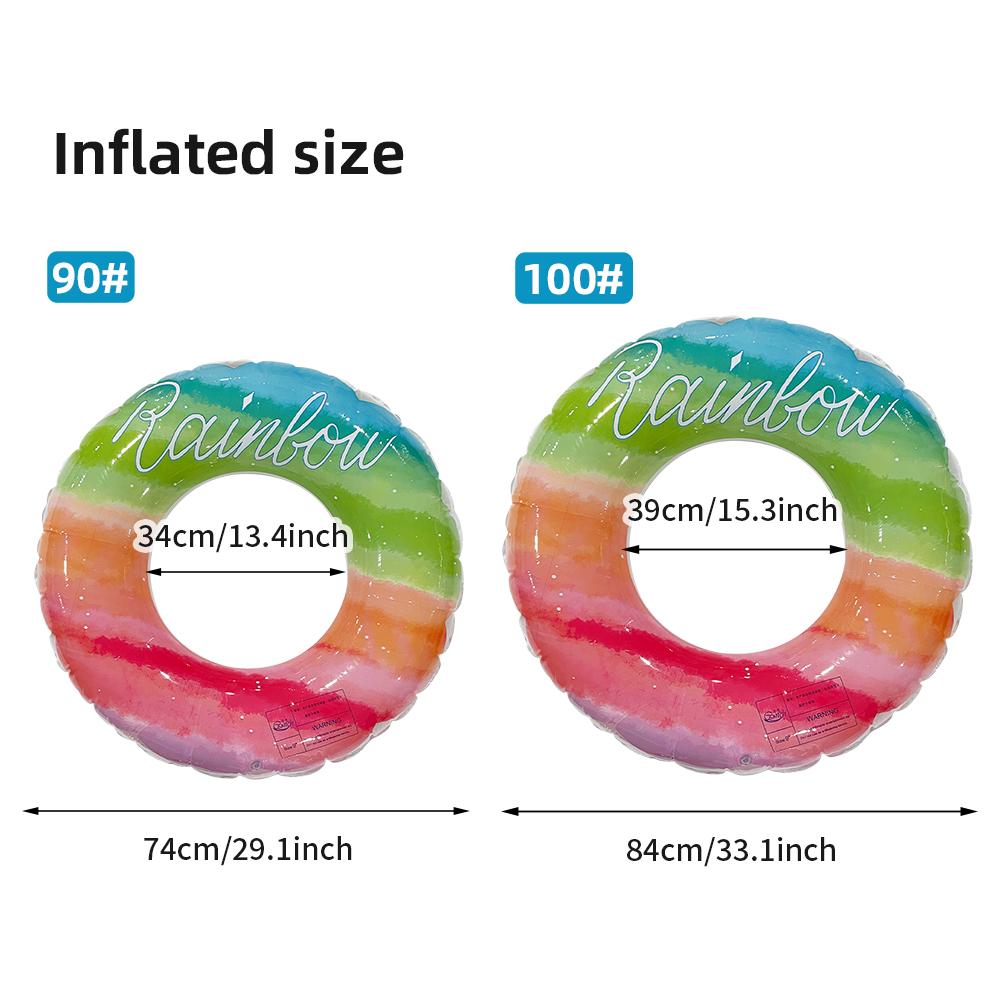 1pc Gradual Petal Swim Circle Thickened PVC Inflatable Swimming Ring Beach Pool Water Floating Circle