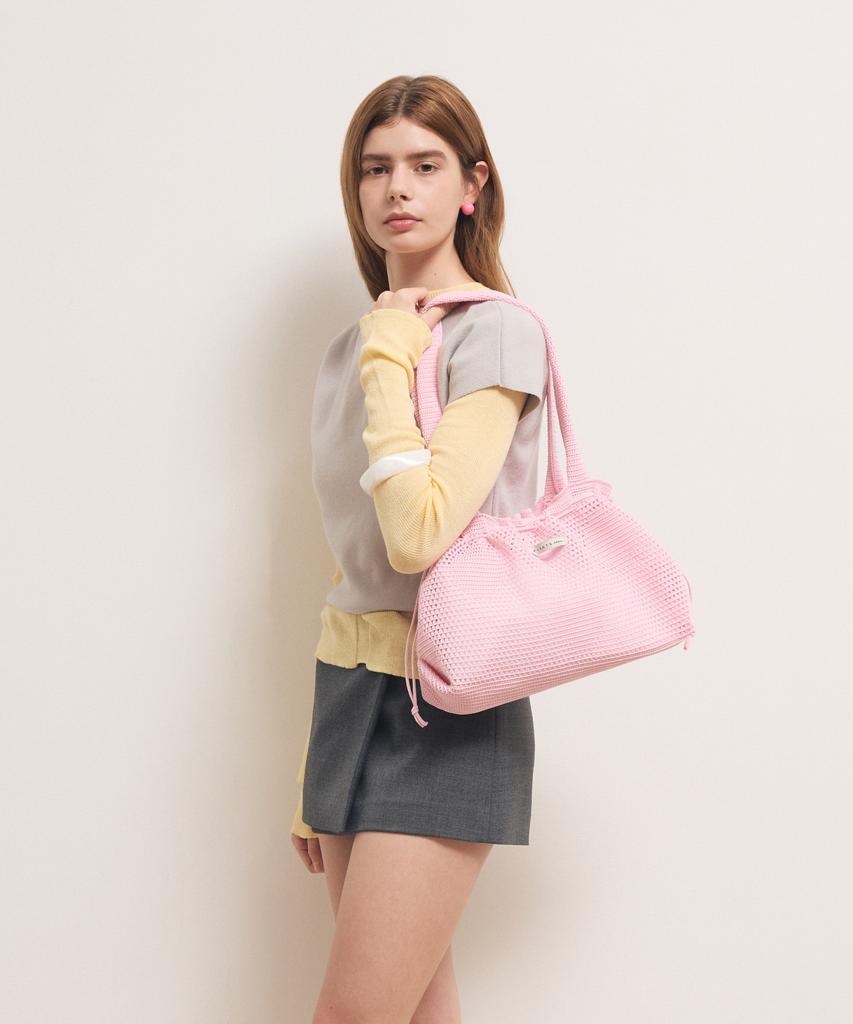 Pleatsmama Crochet Bag Light Pink