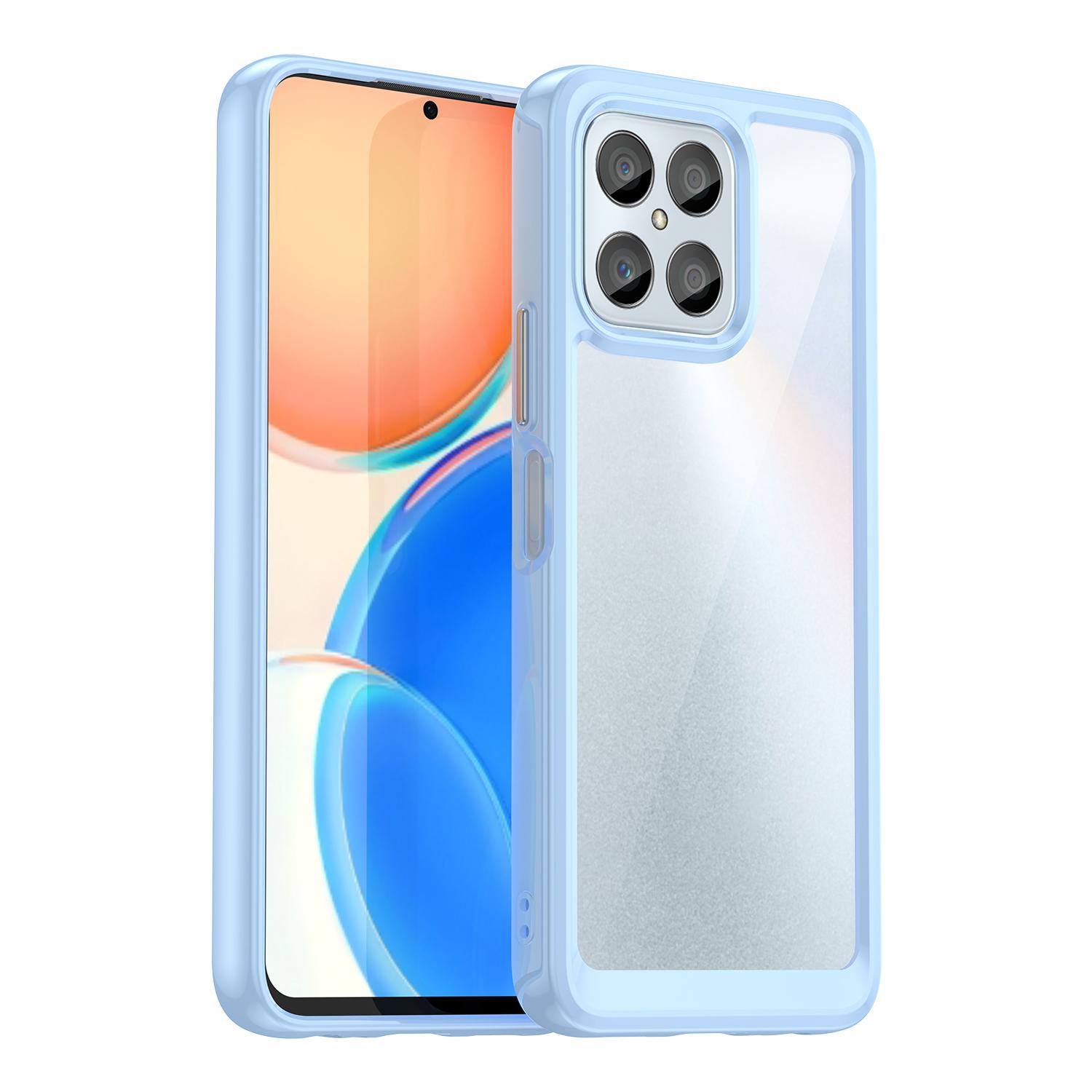 

Phone Case for Honor 70 Lite 5G/Play 30 5G/X8 5G/X6 4G/Play6C 4G/X8a 4G/X6s 4G,TPU+Acrylic Clear Back Cover Blue