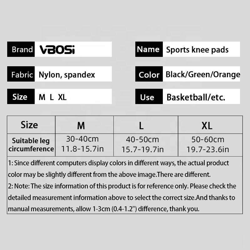 VBOSI  Sport Basketball Knee Pads Protective Gear Knee Protector Volleyball Knee Support Brace Sleeves