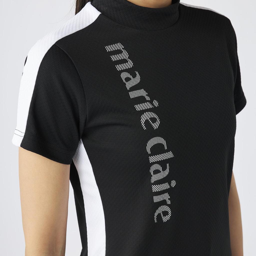 Marie Claire Short Sleeve High Neck Shirt 715624W Large Women's Black,