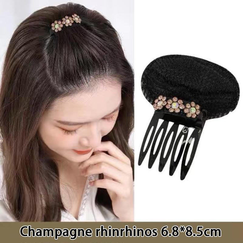 Rhinestone Invisible Fluffy Sponge Hårklemme Front Hårlinje Volum Base Puff Pute Hårbolle Hårstyling Hårnål