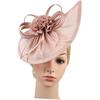 Chapeau Haut-de-forme Fascinator pour Femmes Voile en Maille Coiffe de Mariée Rose Nude Accessoire pour Mariage Thé Party Occasion Spéciale