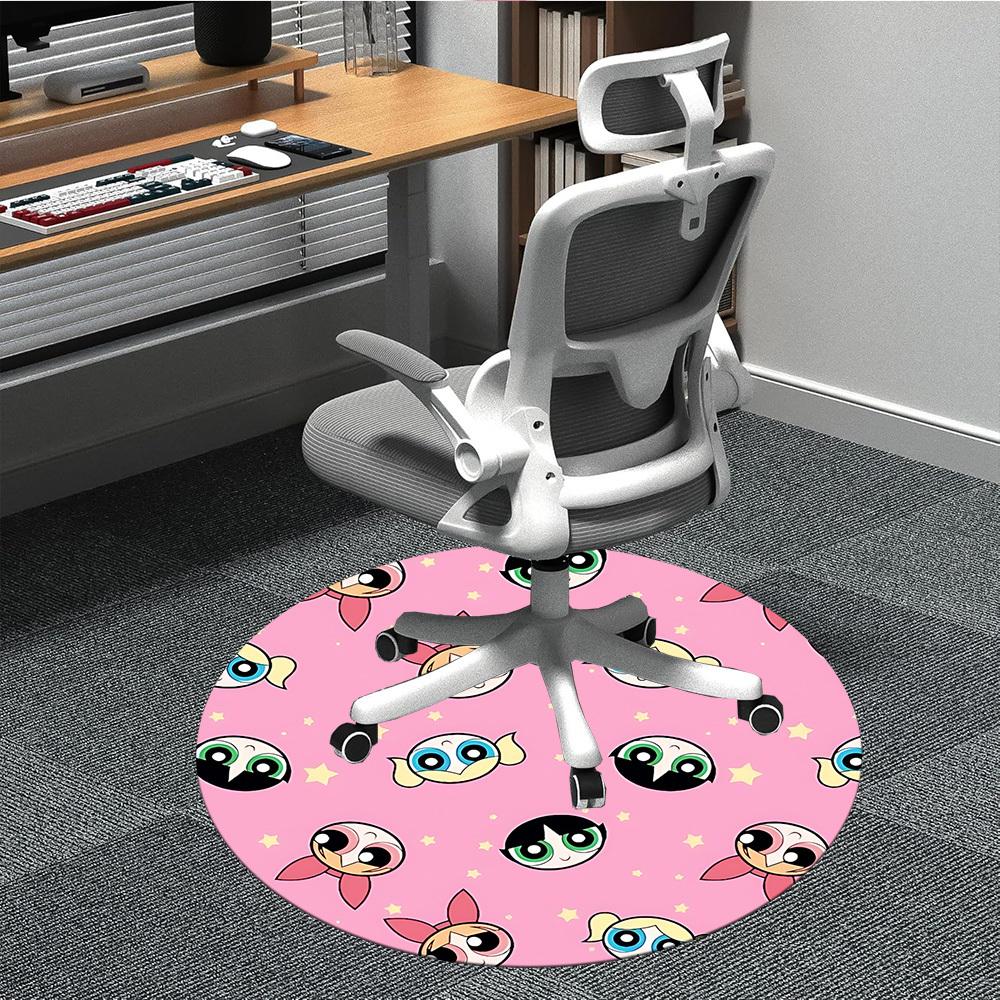 

1pc Powerpuff Girls Characters Office Round Area Rug, Under Office Chairs Bedroom Living Room Home Decor, Room Deco, Available in Various Sizes184 80cm by 80cm