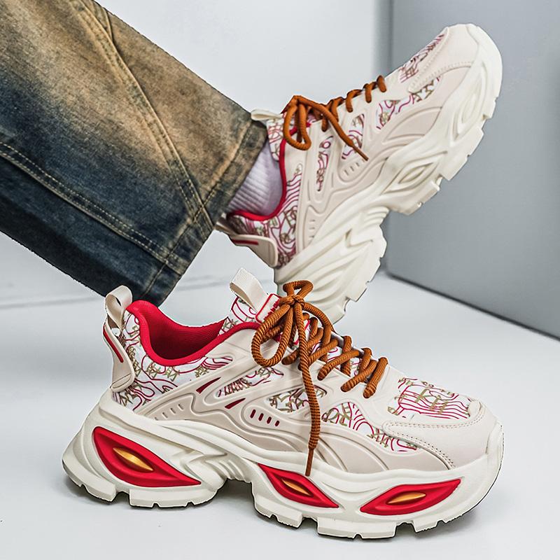 Chunky Sneakers Mens Original Designer Sports Shoes Fashion Casual Leather Fabric Breathable Sports Running Vulcanized Shoes