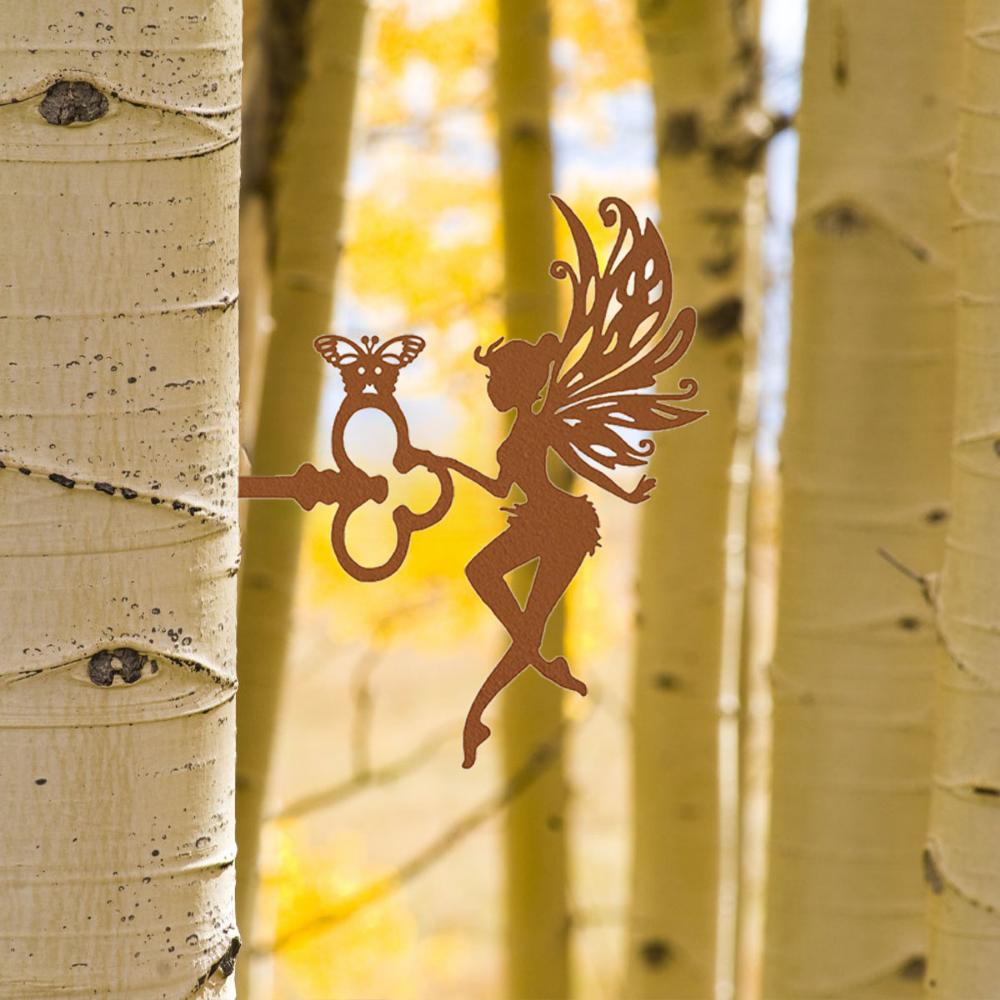 Pretty Elf On Branch Steel Silhouette Metal Wall Art Bring a Sense of Magic and Wonder Areas with This Enchanting Metal Wall Art