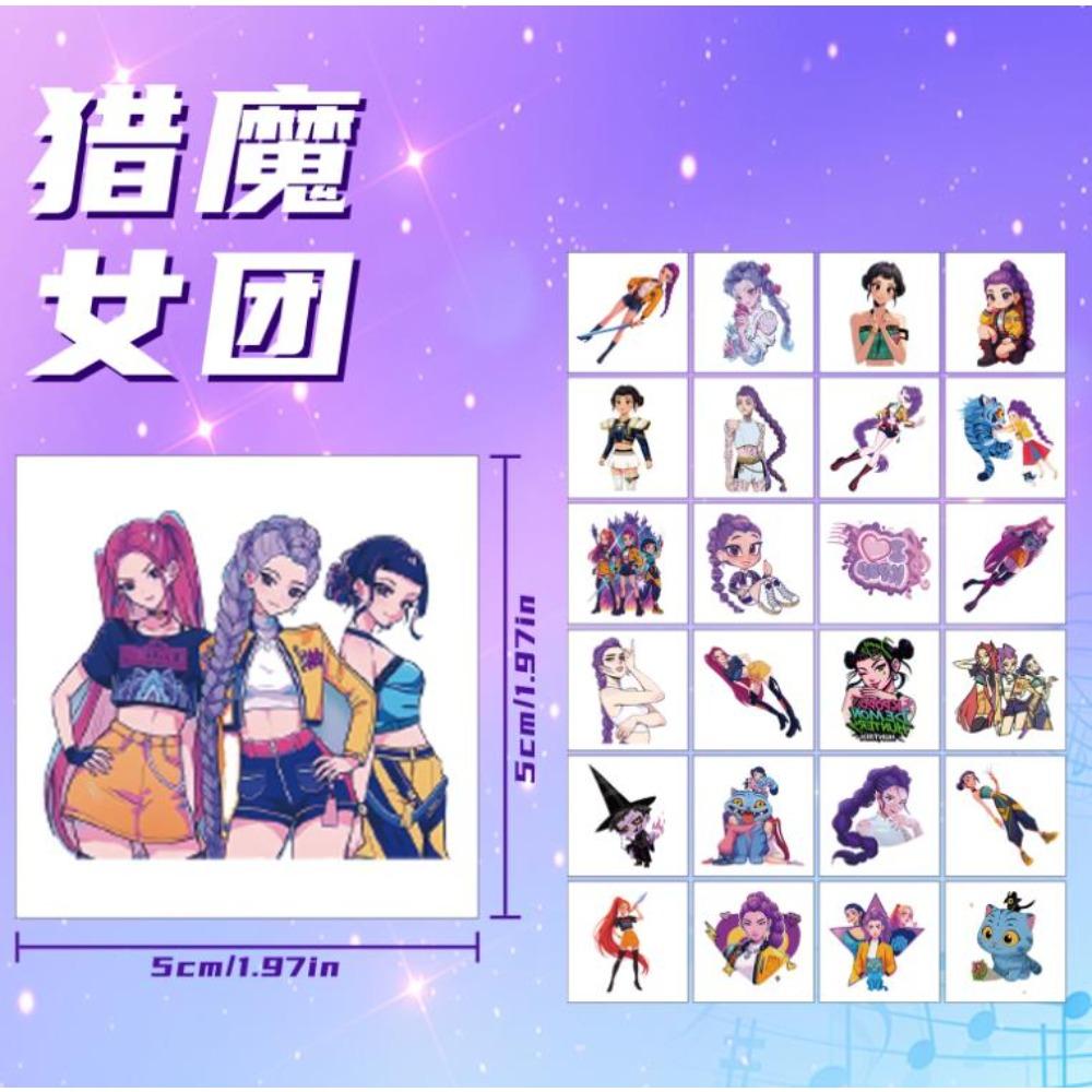 Neu 20 Stück/Set Cartoon Kpop Dämonenjäger Rumi Kang Partygeschenk Cartoon Tattoo Aufkleber Wassertransfer Einweg Klebstoff