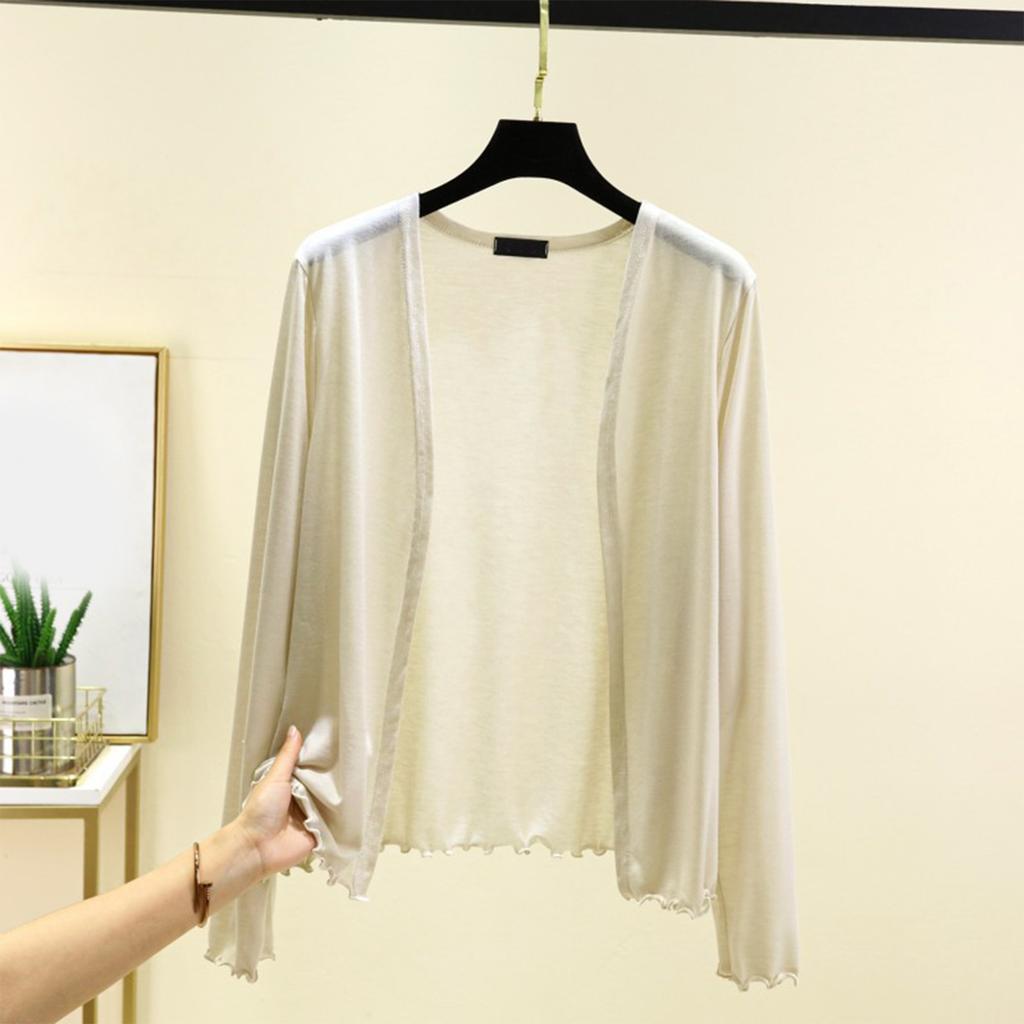 Women's Loose And Comfortable Long Sleeve Short Cardigan Vest Lightweight Outerwear