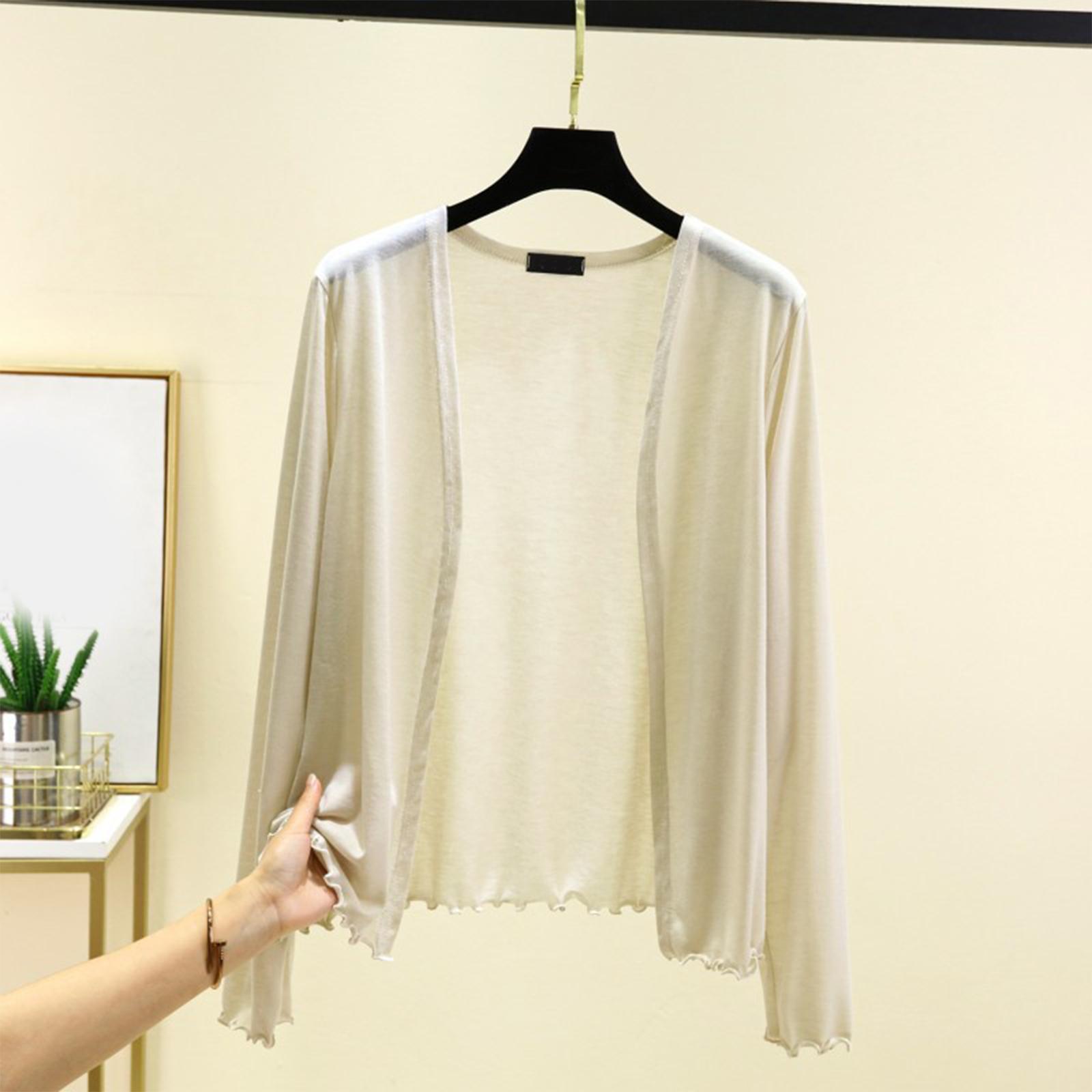 Women s Loose And Comfortable Long Sleeve Short Cardigan Vest Lightweight Outerwear L бежевый