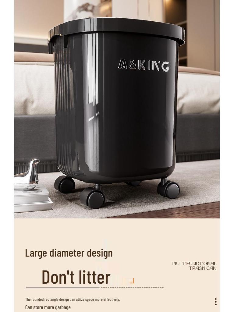 Luxury High-Capacity Trash Can: Stylish Bathroom, Living Room, & Bedroom Bin
