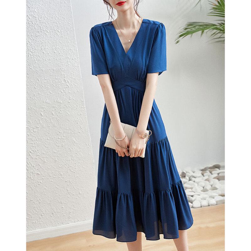 Demana V-Neck A-Line Short Sleeve Ruched Dress