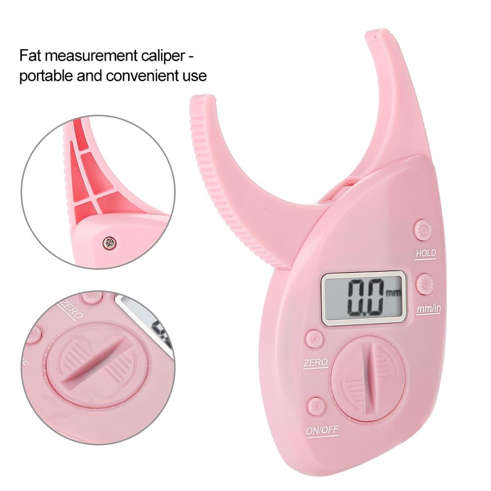 Pink Body Fat Monitors Portable Digital Skinfold Measurement Tester Measuring Caliper