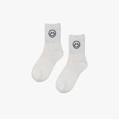 Pink PINEAPPLE [3EA 1SET] SMILE MIDDLE SOCKS_WHITE