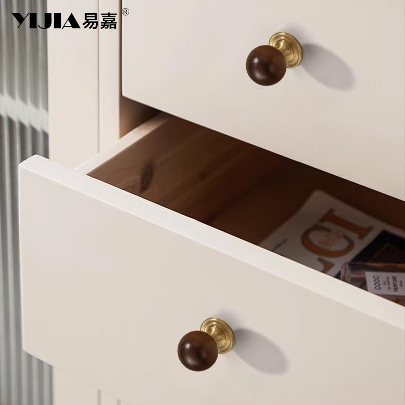 Walnut Handle Wardrobe Door Handle Kitchen Door Knobs for Cabinets Knobs Wood Cabinet Knobs Nature Style Wooden Cabinet Handle
