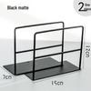 Minimalist Iron Bookends Set - 4-Piece Desktop Book Holder for Students