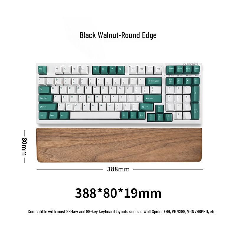 Black Walnut Solid Wood Keyboard & Mouse Wrist Rest Pad