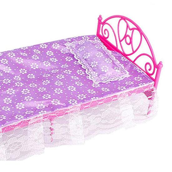 Dollhouse Display Model Mini Delicate Plastic Exquisite Furniture Model Single Bed for Kids