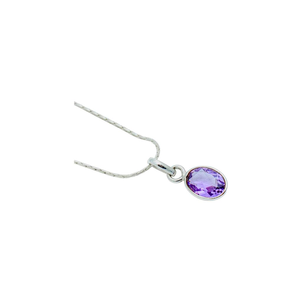 Amethyst Pendant: Minimalist 925 Sterling Silver Gemstone