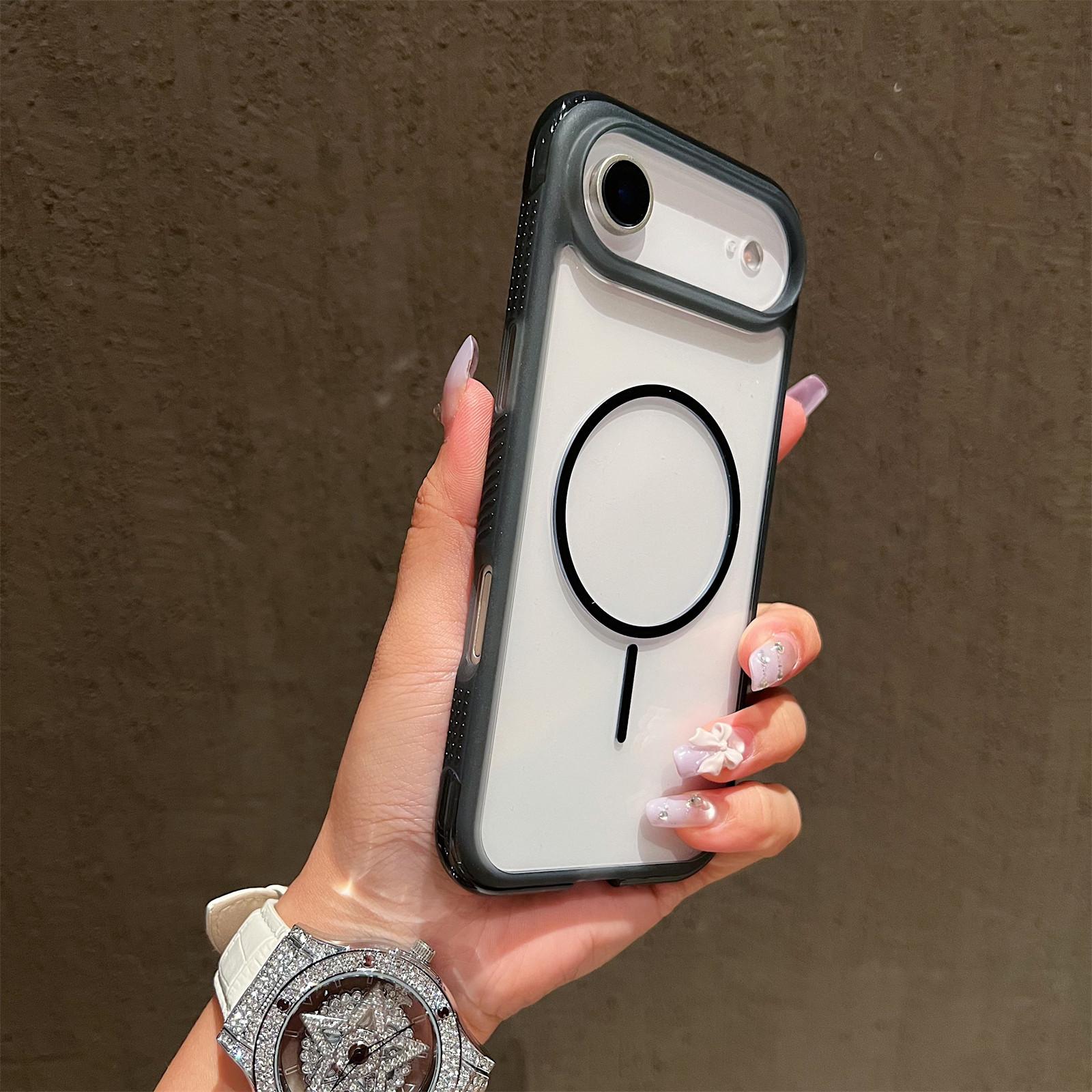 For iPhone Air Magnetic Case TPU + PC Crystal Clear Phone Cover H