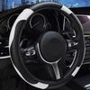 Leather Steering Wheel Cover Non-Slip Car Steering Wrap with Honeycomb Ventilation