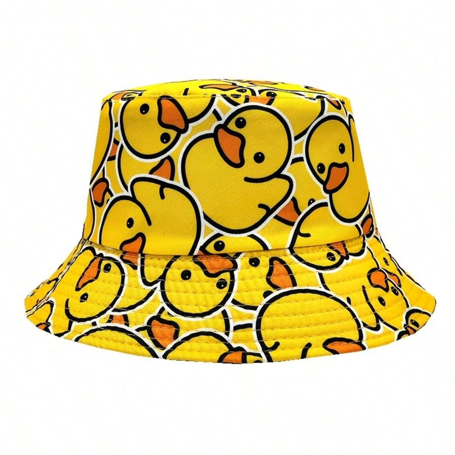 1 Reversible Yellow Duck Bucket Hat - A Sun-Protective, Lightweight And Travel-Friendly Hat For New Year Adventures